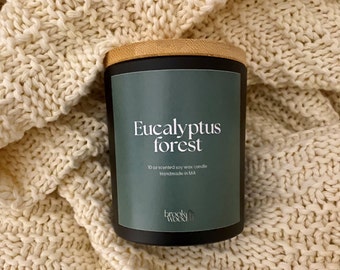 Eucalyptus Forest Soy Wax Candle: Peppermint, White Cedar, Relaxing Scent