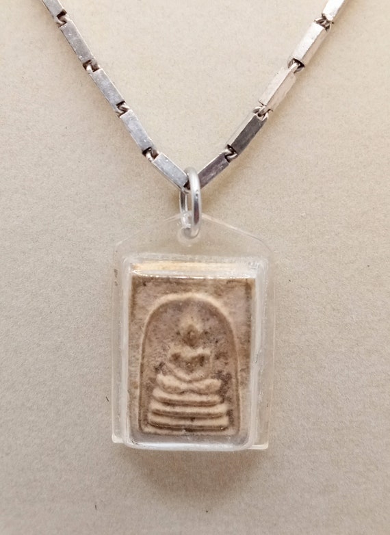 Vintage Somdej Toh Buddha Amulet on Sterling Silve