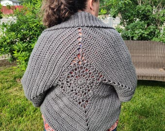 Boho Dreamcatcher Crochet Cardigan | Chunky Cocoon Sweater | Festival Boho Jacket | Cozy Gift for Her