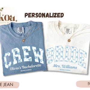 Coquette Bachelorette Comfort Colors® Shirts, custom Bride And Crew Personalized Tees, Bridal Party Gift, Group Trip, preppy bride crew bow