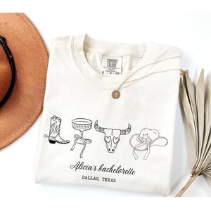 Custom Cowgirl Bachelorette Shirts, Western Bride Squad Tee, Personalized Bach Trip Comfort Colors® Shirt, Dallas Texas Bride Party Gift