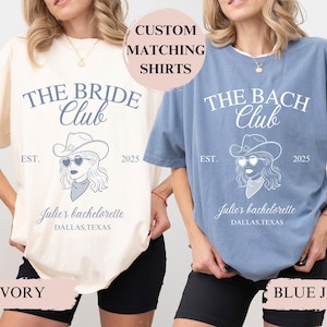 Custom Cowgirl Bachelorette Shirts, Western Bride Squad Tee, Personalized Bach Trip Comfort Colors® Shirt, Dallas Texas Bride Party Gift