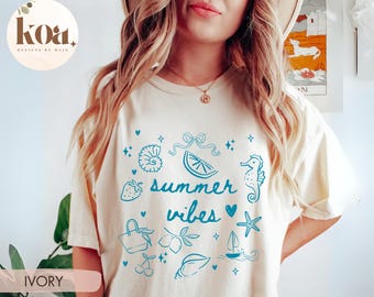 Summer vibes Shirt for Women, Summer tshirt, hello summer shirt, Sunshine Shirt Boho Summer Shirt, Vacation Shirt, Beach Shirt, summer Tee