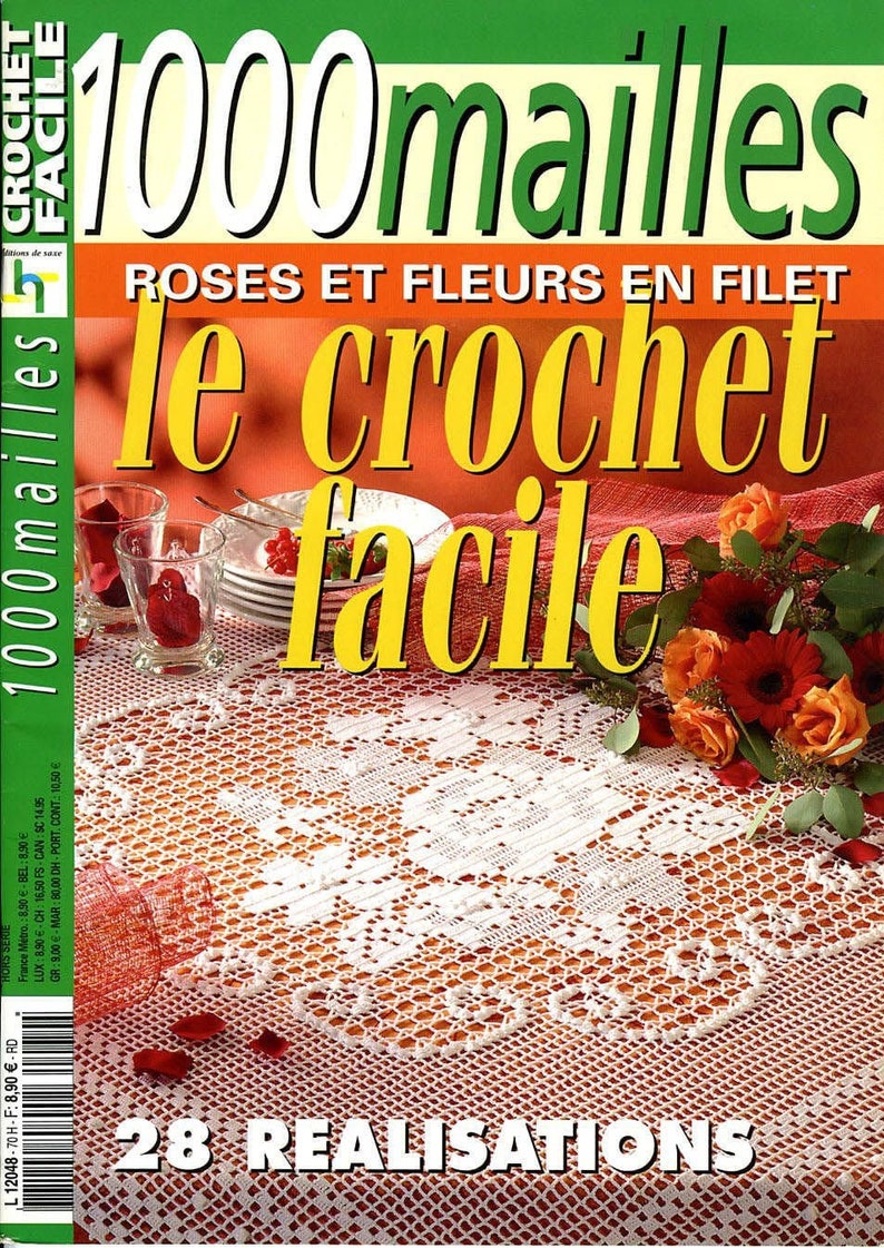 1000 mailles / Numéro spécial / Roses et fleurs en filet à crocheter image 1