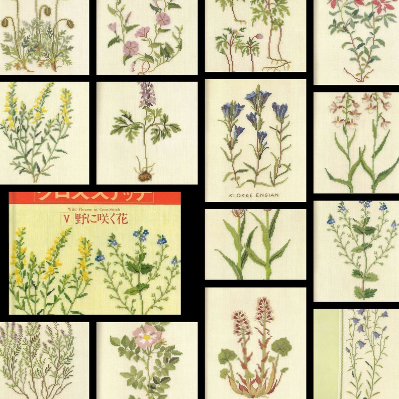 Japanese Cross-Stitch Book / Wild Flowers, Gerda Bengtsson PDF format image 2