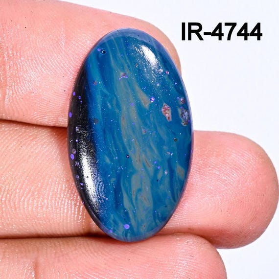 Leland Blue Gemstone, Oval Sieber Agate Crystal, Jewelry Making