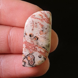 Natürliche Leopard Haut Jaspis Cabochon - Glatte polierte Cabochon - Leopard Haut Jaspis Kristall für Schmuck machen Anhänger 30x14x6mm. 17 Jh