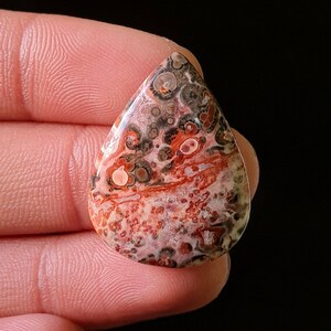 Natürliche Leopard Haut Jaspis Cabochon - Glatte polierte Cabochon - Leopard Haut Jaspis Kristall für Schmuck machen Anhänger 29x22x5mm. Jh. 23Ct