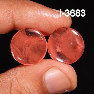 Top Quality Cherry Quartz Gemstone Pairs - Loose Cherry Quartz Cabochon - Smooth Polished- Cherry Quartz Earrings Crystal for Making jewelry
