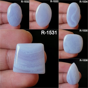 Top Quality Natural Blue Lace Agate Cabochon - Smooth Polished Flat Back Cabochon - Blue Lace Agate Crystal for jewelry Make Pendant