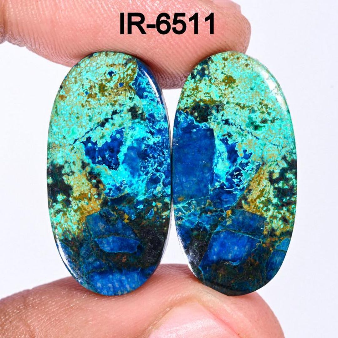 Natural Shattuckite Azurite Gemstone Pairs, Earring Jewelry Making
