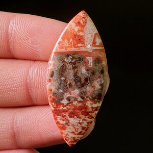 100% natürliche Leopardenhaut Jaspis Cabochon - Glatte polierte Cabochon - Leoparden Haut Jaspis Kristall für Schmuck machen Anhänger 43x19x6mm. 34Ct