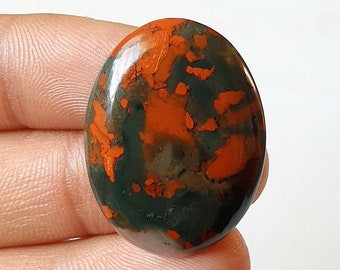 Natural Pretty  Poppy Jasper Cabochon - Smooth Polished Cabochon- Poppy Jasper Crystal for jewelry 30x23x5mm. 30Carat