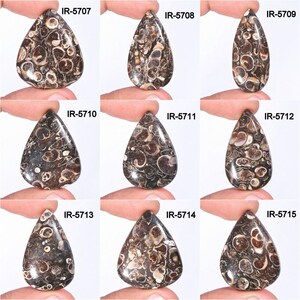 Turritella Agate Gemstone, Natural Designer Turritella fossilized Cabochon, Loose Gemstone Jewelry Making Supply, Healing Birthstone