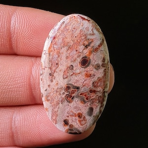 100% natürliche Leoparden Haut Jaspis Cabochon - Glatte polierte Cabochon - Leoparden Haut Jaspis Kristall für Schmuck machen Anhänger 36x21x6mm. 34Ct