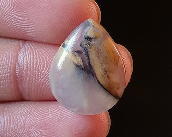 Natural Tiger Dendritic Agate Cabochon - Smooth Polished Cabochon- tiger Dendritic Agate Crystal for jewelry and make pendant 21x17x6mm 15Ct