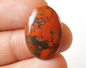 Natural Charming  Poppy Jasper Cabochon - Smooth Polished Cabochon- Poppy Jasper Crystal for jewelry 22x15x5mm. 12Carat