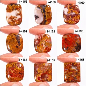 Natural Mexican Flame Agate Cabochons - Flame Agate Cabochon - Smooth Polished Cabochon- Flame Agate Crystal for Making jewelry Supply etc.