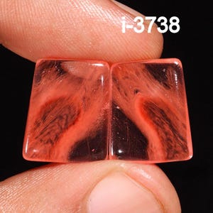 Top Quality Cherry Quartz Gemstone Pairs - Loose Cherry Quartz Cabochon - Smooth Polished- Cherry Quartz Earrings Crystal for Making jewelry