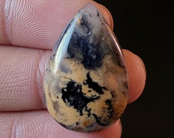 Natural Tiger Dendritic Agate Cabochon - Smooth Polished Cabochon- tiger Dendritic Agate Crystal for jewelry and make pendant 30x20x6mm 25Ct