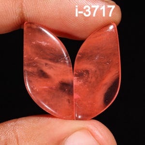 Top Quality Cherry Quartz Gemstone Pairs - Loose Cherry Quartz Cabochon - Smooth Polished- Cherry Quartz Earrings Crystal for Making jewelry