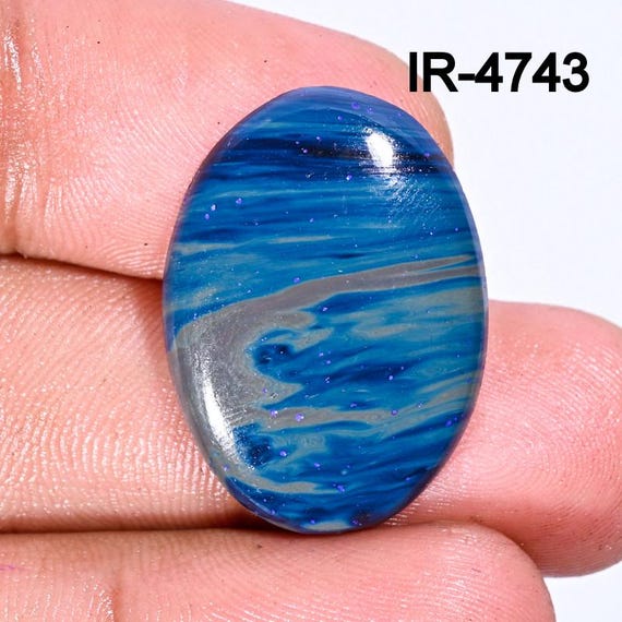 Leland Blue Gemstone, Oval Sieber Agate Crystal, Jewelry Making