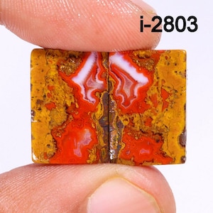 Natural Mexican Flame Agate Pairs - Flame Agate Cabochon - Smooth Polished Cabochon- Flame Agate Crystal for Making Earrings jewelry Supply,