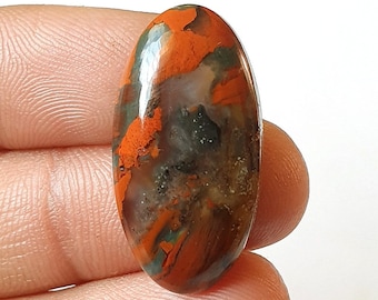 Natural Rare Poppy Jasper Cabochon - Smooth Polished Cabochon- Poppy Jasper Crystal for jewelry 28x14x5mm. 18Carat