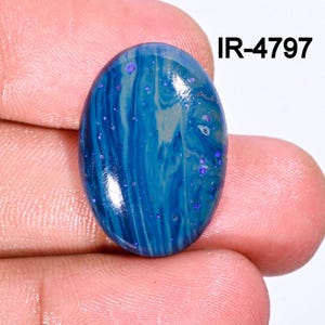 Oval Shape Leland Blue Gemstone - Hand Made - Healing Crystal -Rare Polished Leland Blue Gemstone For Jewelry Making Supply, DIY Arts Crafts
