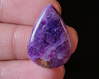 Natural Appealing Charoite Cabochon - Smooth Polished Cabochon- Charoite Crystal for jewelry and make pendant 25x18x7mm 24Ct