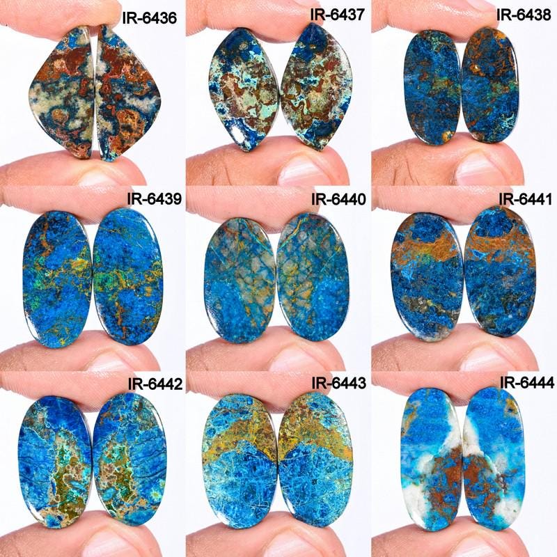 Natural Shattuckite Azurite Cabochon, Wire Wrapping Stone, Loose