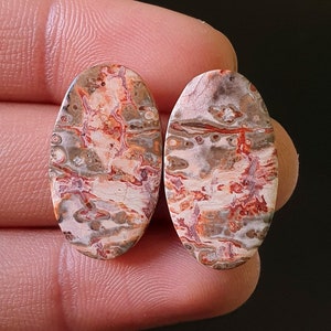 Natürliche Leopard Haut Jaspis Cabochon - Glatte polierte Cabochon - Leopard Haut Jaspis Kristall für Schmuck machen Ohrring 25x14x4mm. Jh. 22Ct