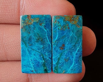 Natural Charming Shattuckite Cabochon - Smooth Polished Cabochon-   Shattuckite Crystal for jewelry make Earring 25x13x3mm. 30Ct