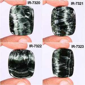 Natural Seraphinite Gemstone, Green Seraphinite Cabochon, Loose Seraphinite Pendant Gemstone For Jewelry Making Supply DIY ARTS CRAFTs