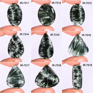 Natural Seraphinite Gemstone, Green Seraphinite Cabochon, Loose Seraphinite Pendant Gemstone For Jewelry Making Supply DIY ARTS CRAFTs