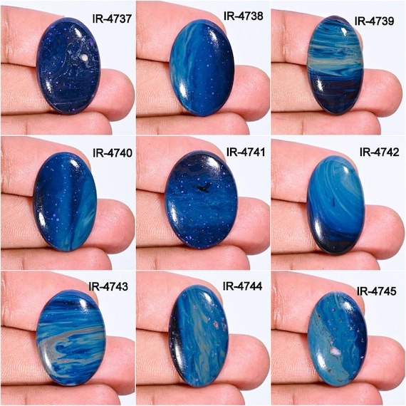 Leland Blue Gemstone, Oval Sieber Agate Crystal, Jewelry Making