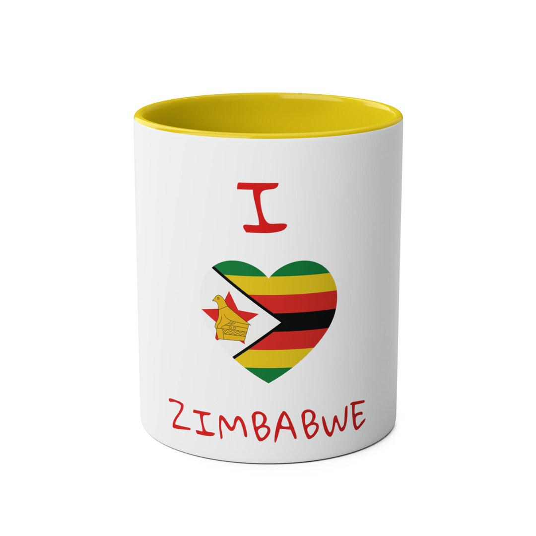 Zimbabwe Mugzimbabwe Flag Coffee Mug Black Zimbabwe Flag Etsy UK