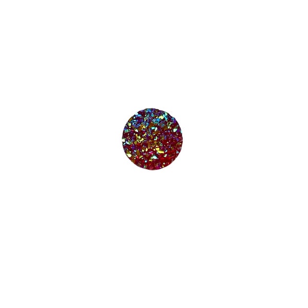 Round Fuchsia Iridescent Sparkle Magnet