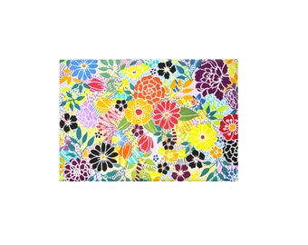 Rectangle Magnet, Abstract Floral Design