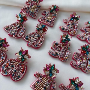 Statement birthday earrings 50th birthday earrings 60th 70th 30th gift 40th birthday present 21st birthday earrings birthday gift for her