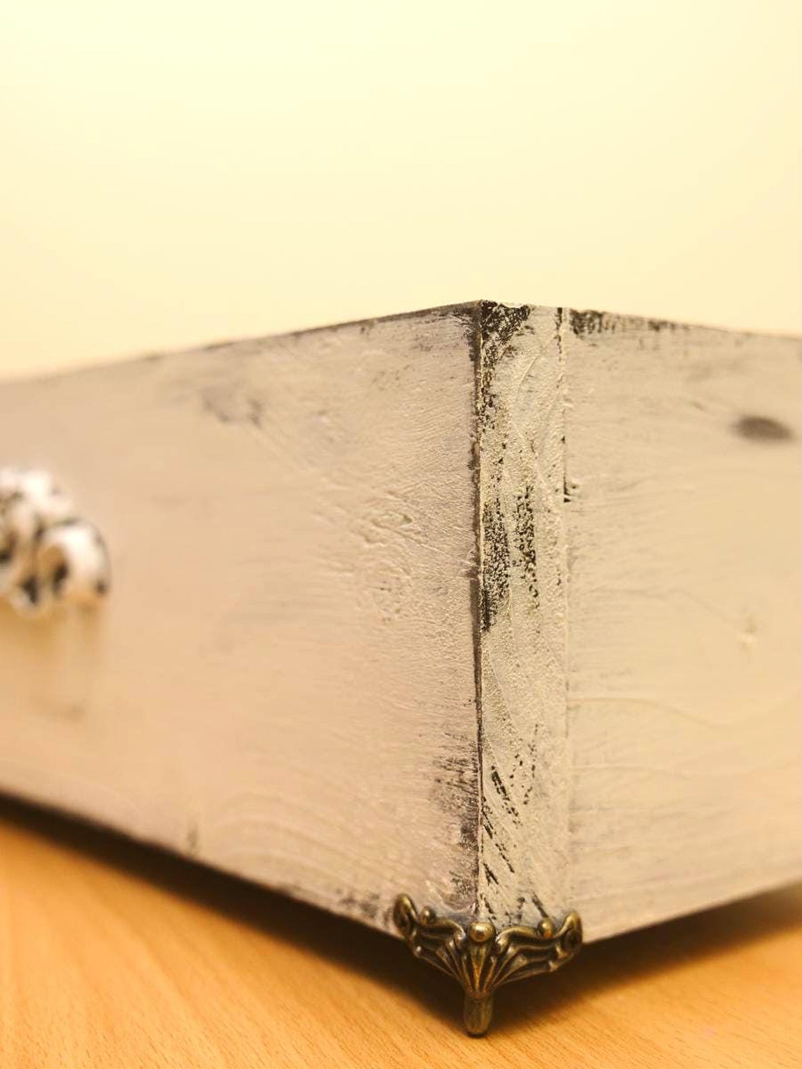 Vintage White Wood Crate Box Flower Antique, Rectangular Distressed ...