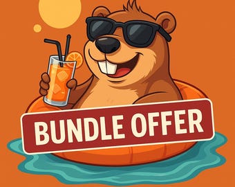Capybara Clipart Bundle: Summer Vacation PNG Graphics (Digital Download)