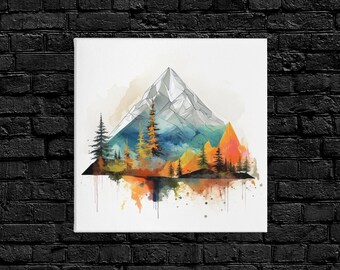 Watercolour Mountain Printable Wall Art Abstract, Landscape Digital Art Print, Modern Digital Wall Art, Instant Digital Download V6