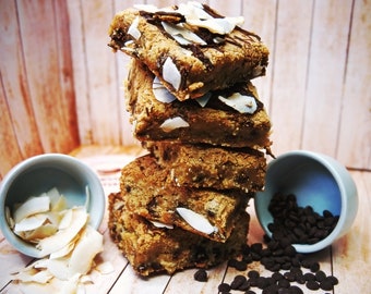 Das ultimative Kokosblondie-Rezept | Gourmet-Kokosnuss-Schokoladen-Blondie-Dessert-Rezept Rezepte für weiche, zähe Blondies