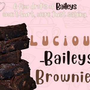 Receta de Baileys Brownie / Recetas de brownie gourmet Postre de chocolate pegajoso Brownies con alcohol Fudgy Chewy Infusionado imagen 2