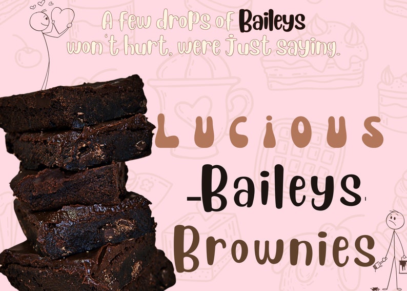 Receta de Baileys Brownie / Recetas de brownie gourmet Postre de chocolate pegajoso Brownies con alcohol Fudgy Chewy Infusionado imagen 2