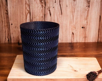 Dark Purple Vase - Modern Minimalist Design, Unique 3D Printed Home Decor, Stylish Table Centerpiece, Elegant, Gift Idea