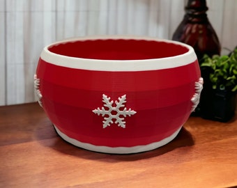 Red Snowflake Bowl, Gift, Festive Table Decor, Christmas Bowl, Unique Home & Living Decoration, Deco Dish