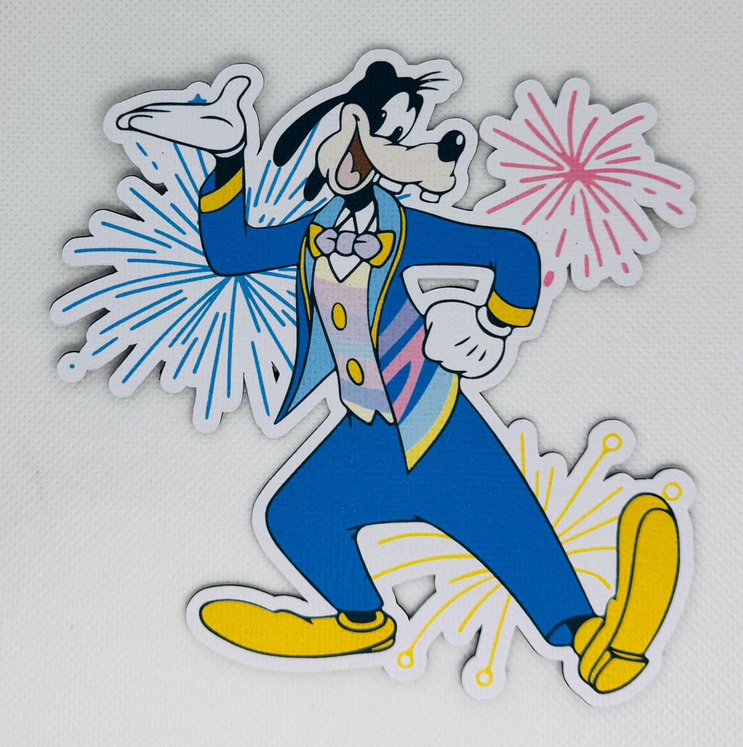 Goofy With Fireworks Disneyland 70th Anniversary -print & Cut - Etsy