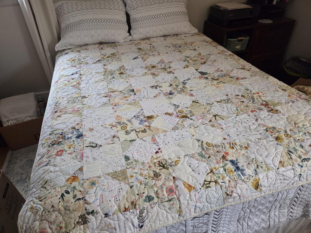 Handmade Quilt/coverlet - Neutral Colors and Subtle Prints - Etsy